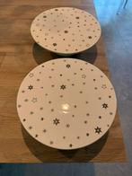 2 witte porseleinen taarthouders, Enlèvement, Comme neuf