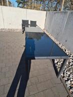 Tuintafel + stoelen, Tuin en Terras, Ophalen, Gebruikt, Rechthoekig, Metaal