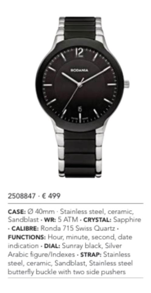 Rodania Mannenhorloge - NIEUW, Handtassen en Accessoires, Horloges | Heren, Nieuw, Polshorloge, Ophalen of Verzenden