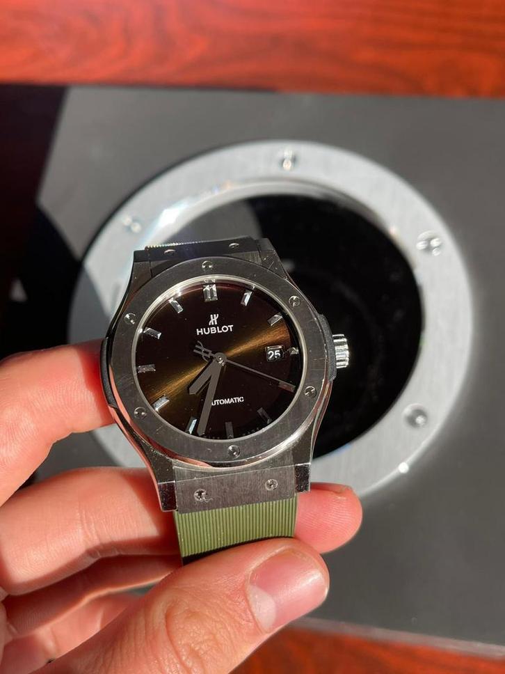 Nieuw Hublo - Classic Fusion - Titanium Green/ Herenhorloge, Handtassen en Accessoires, Horloges | Heren, Zo goed als nieuw, Polshorloge