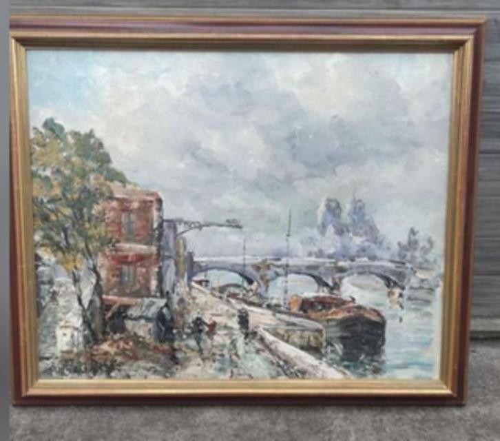 huile sur toile signe raymond besse, Antiek en Kunst, Kunst | Schilderijen | Klassiek, Ophalen of Verzenden