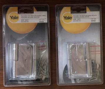 2 Yale paumellen links en rechts, Enlèvement, Neuf, Inox
