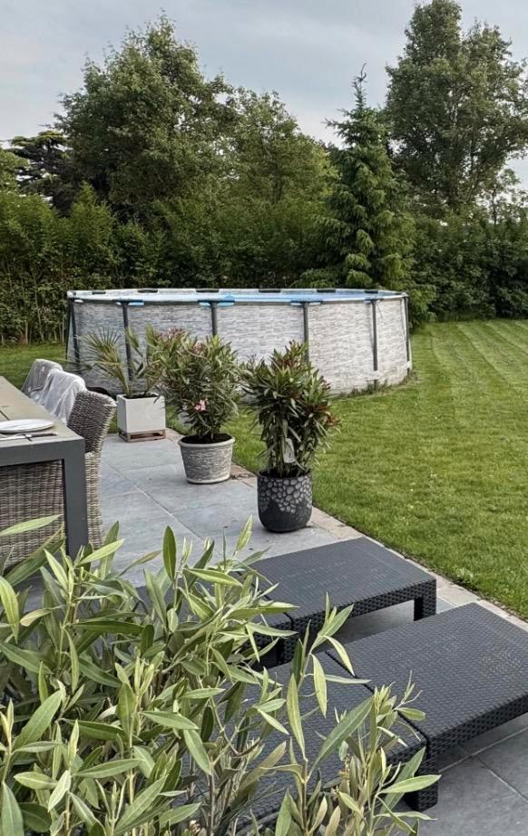 Zwembad 457x457x122 + Zandfilterpomp te koop!, Tuin en Terras, Zwembaden, Zo goed als nieuw, Rond, Ophalen