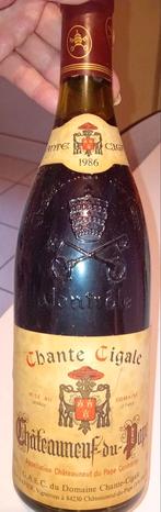 Chante-Cigale Châteauneuf-du-Pape 1986 (3 bouteilles), Collections, Comme neuf, Enlèvement, Vin rouge