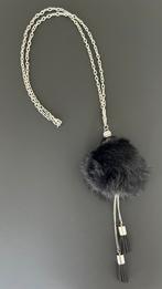 Ketting zilver met bont accent, Ophalen, Zo goed als nieuw, Zilver