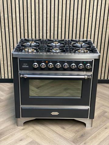 Luxe Boretti Majestic Gaz 90cm + Four Multifonctionnel, Gaz, Plaque chauffante, Comme neuf, 95 cm ou plus