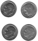 4 munten USA One Dime 1974 1973 1981 d 1966 Roosevelt Pr, Setje, Ophalen of Verzenden, Noord-Amerika