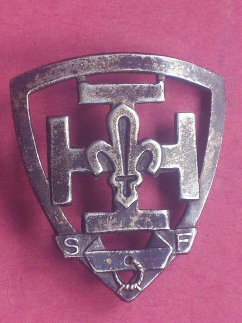 Scoutisme français : insigne en argent des scouts de France, Collections, Scoutisme, Utilisé, Emblème, Broche ou Badge, Envoi