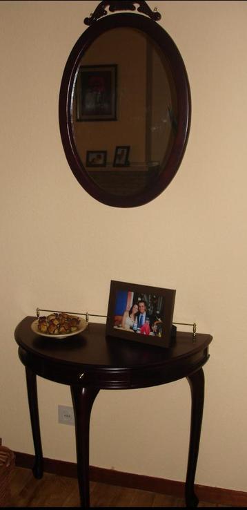 Table avec miroir, Vintage, Comme neuf, Enlèvement, 50 à 100 cm