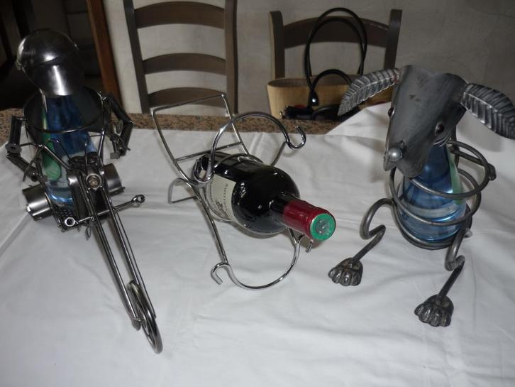 Set wijnfleshouders, Huis en Inrichting, Woonaccessoires | Overige, Gebruikt, Ophalen of Verzenden