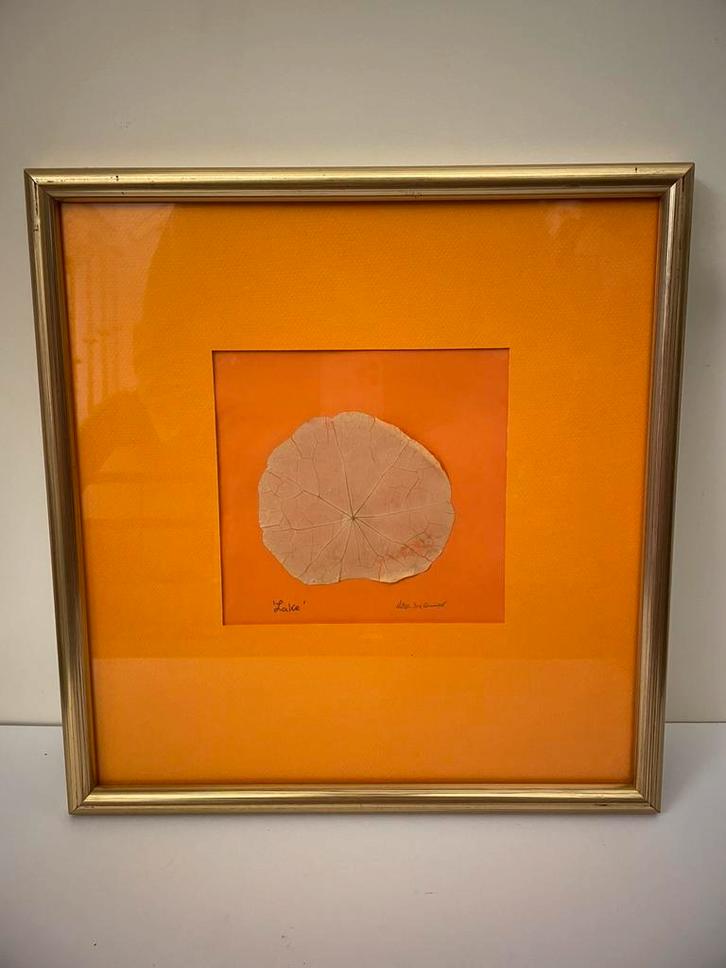 Alain du Chatenet - Kunstwerk - Lake - Oranje., Antiek en Kunst, Kunst | Schilderijen | Abstract, Ophalen of Verzenden