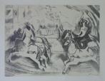 LEO BERVOETS / PAARDEN IN HET CIRCUS / ZW-W LITHO / 48x57cm, Ophalen of Verzenden