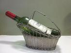 Panier à bouteille en métal argenté 1950 vin alcool, Maison & Meubles, Accessoires pour la Maison | Porte-bouteilles, Enlèvement ou Envoi