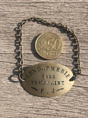 Gendarmerie id tag bracelet ww1 abl 1914-1918 beschikbaar voor biedingen