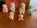 Sylvanian 5259 De poedelfamilie met 2 baby's., Ophalen of Verzenden, Gebruikt, Poppenhuis