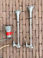 Vintage Stebel dubbele truck luchthoorns – chroom (45/50 cm), Ophalen of Verzenden