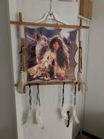 Totem Mesje met volven, indiaan in inheemse kleding, stok, Verzamelen, Beelden en Beeldjes, Ophalen of Verzenden, Zo goed als nieuw