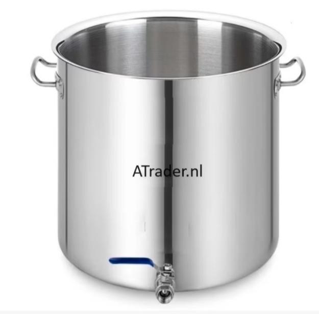 kookpan / Brouw pan met aftapkraan 50 liter, Inox + Deksel, Maison & Meubles, Cuisine | Casseroles & Poêles, Neuf, Casserole ou Cocotte-minute