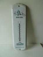 antieke fiets oldtimer   thermometer reclamebord no emaille, Verzamelen, Reclamebord, Ophalen of Verzenden