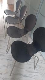 set de 4 chaises design noires, Utilisé, Enlèvement ou Envoi