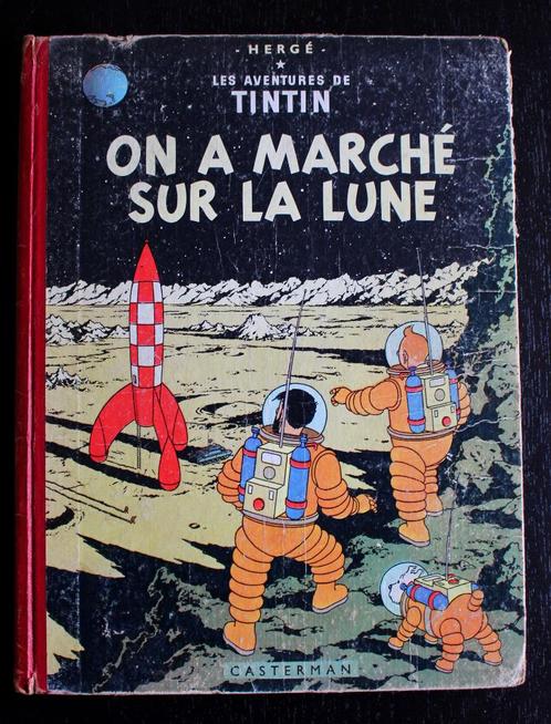 BD Tintin On a marché sur la lune (Casterman), Boeken, Stripverhalen, Gelezen, Ophalen of Verzenden