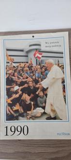 Kalender 1990 Paus Johannes Paulus II in het pools, Ophalen of Verzenden, Zo goed als nieuw, Overige typen, Christendom | Katholiek