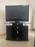 zwart TV HIFI meubel, Huis en Inrichting, Kasten |Televisiemeubels, Ophalen, Zo goed als nieuw, Glas