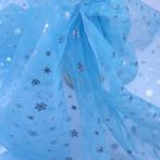 5 meter organza blauw sneeuwvlok glitter, Blauw, 120 cm of meer, Ophalen of Verzenden, Polyester