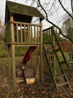 Houten speelhuisje, Ophalen, Gebruikt, Glijbaan