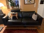 Canapé cuir noir, Maison & Meubles, Comme neuf, Enlèvement, Cuir, Trois personnes