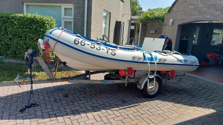 Rubberboot rib Lodestar 4.10m, Watersport en Boten, Rubberboten, Ophalen