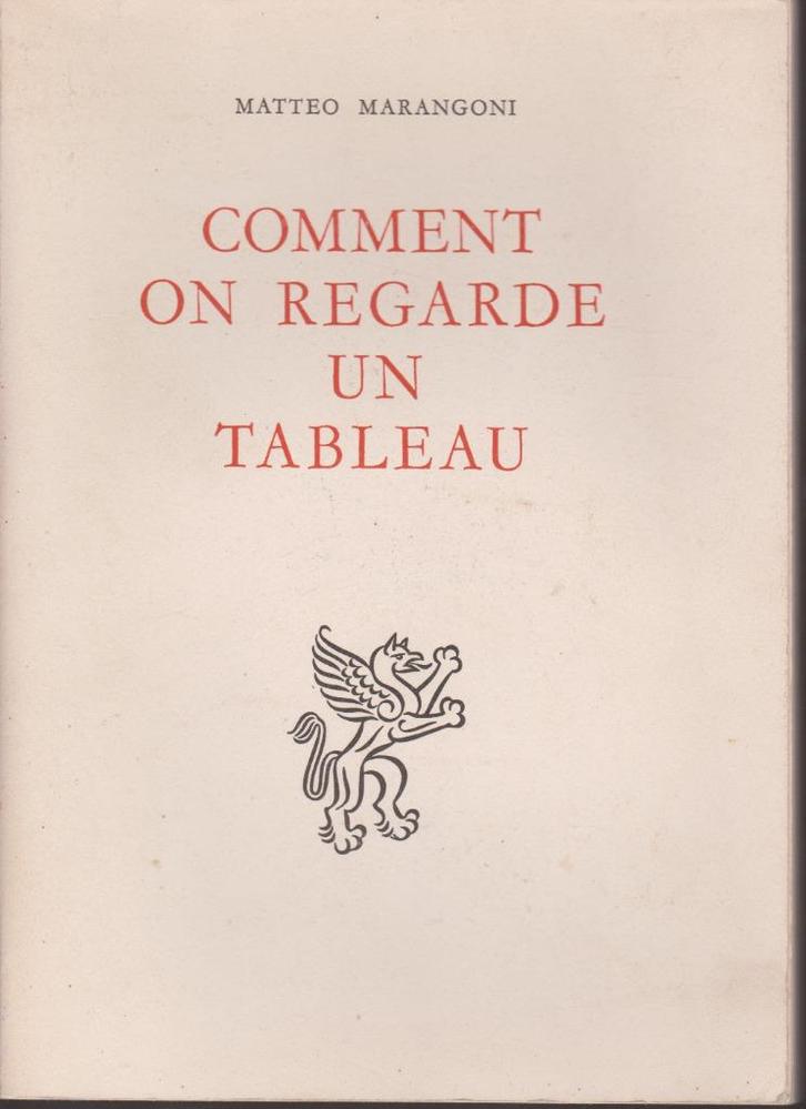 COMMENT ON REGARDE UN TABLEAU ( M. Marangoni ) 192 tableaux, Livres, Art & Culture | Arts plastiques, Comme neuf, Peinture et dessin