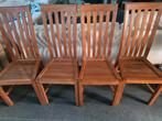 4 chaises en teck massif, Huis en Inrichting, Stoelen, Ophalen, Zo goed als nieuw