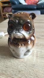 Veilleuse Bulldog en porcelaine Capodimonte, Antiquités & Art, Enlèvement ou Envoi
