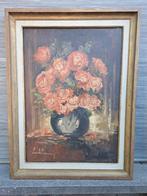 Huile sur toile fleur signe Émile lammers, Antiquités & Art, Art | Peinture | Classique, Enlèvement ou Envoi
