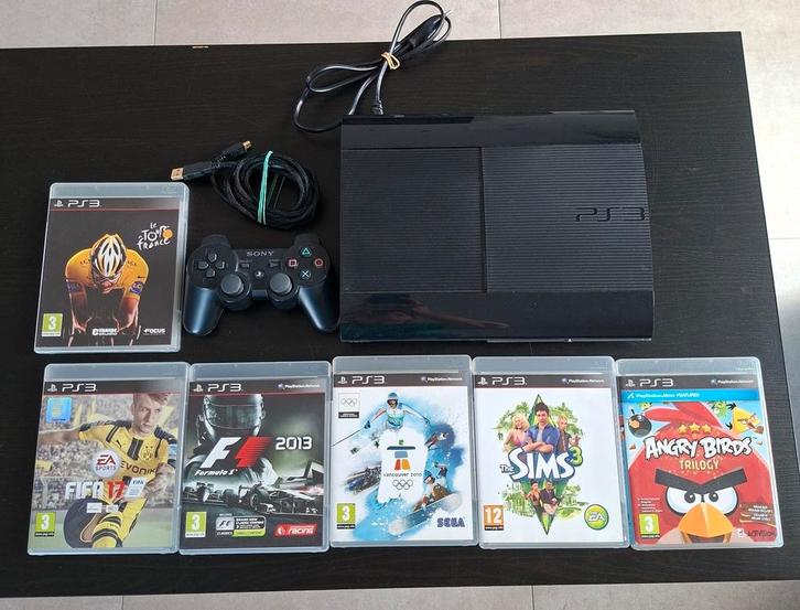 PS3 - 6 spelletjes - controller, Games en Spelcomputers, Spelcomputers | Sony PlayStation 3, Gebruikt, 500 GB, Ophalen