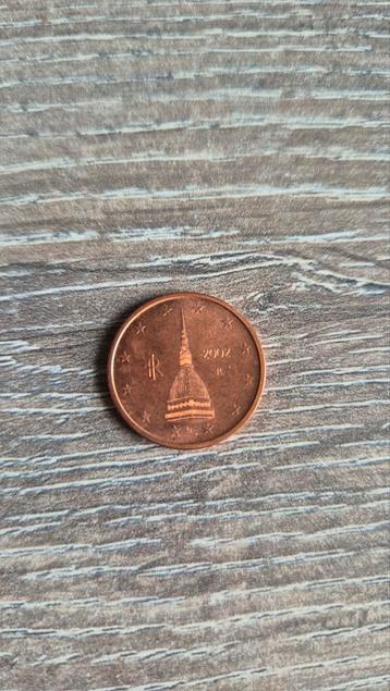 2 cent euromunt Italie Mole Antonelliana 2002 beschikbaar voor biedingen