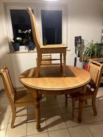 Tafel (in totaal 210 cm lang) met 6 stoelen, Huis en Inrichting, Tafels | Eettafels, Ophalen, Gebruikt, Rustiek, Vijf personen of meer