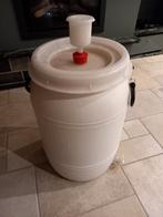 Witte ton 60 liter met waterslot en kraantje, Hobby, Ophalen of Verzenden, Zo goed als nieuw