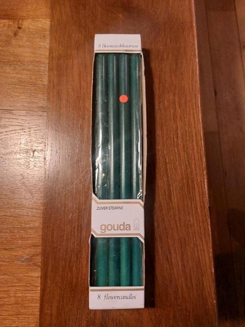 Groene stearine kaarsen, Huis en Inrichting, Woonaccessoires | Kandelaars en Kaarsen, Nieuw, Ophalen of Verzenden