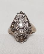 Art Deco ring 18kt diamant markies., Goud, Met edelsteen, Ophalen of Verzenden, Ring