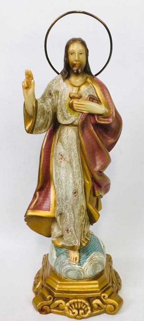 Jésus Sacré-Cœur avec Halo Vintage Chalk Image, Antiquités & Art, Antiquités | Objets religieux, Enlèvement ou Envoi