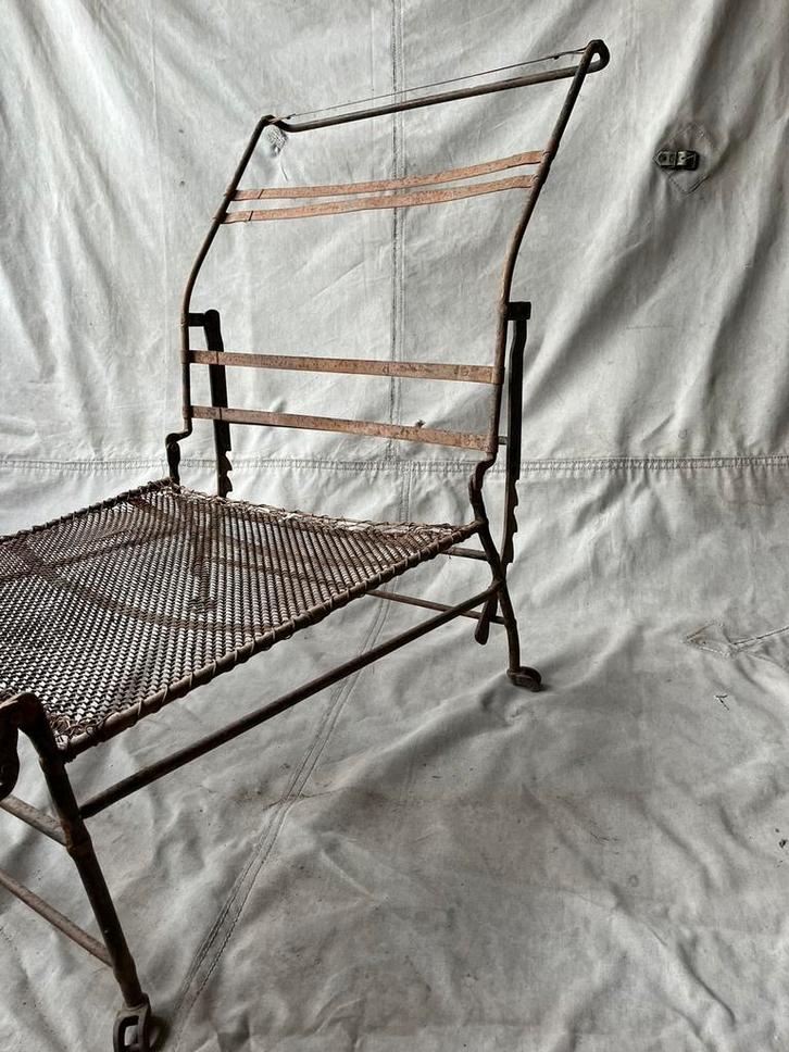 Antiek Frans officiers  veldbed 1815 in metaal, Antiquités & Art, Antiquités | Meubles | Lits, Enlèvement