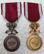 Medailles, Zilveren + Gouden Medailles vn Kroonorde, Als LOT, Verzamelen, Ophalen of Verzenden, Landmacht, Lintje, Medaille of Wings