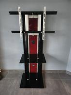 Moderne TV HOUDER MET GLAZEN LEGPLANKEN, Ophalen, Gebruikt, Glas