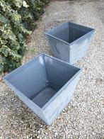 2 ecopots afm 50/43,8 CM blauwgrijs met drainage openingen, Tuin en Terras, Ophalen, Kunststof, Vierkant, Zo goed als nieuw