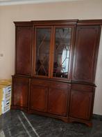 Bloem mahonie houten vitrinekast met deuren en lades, Huis en Inrichting, Ophalen, Zo goed als nieuw, Met deur(en)