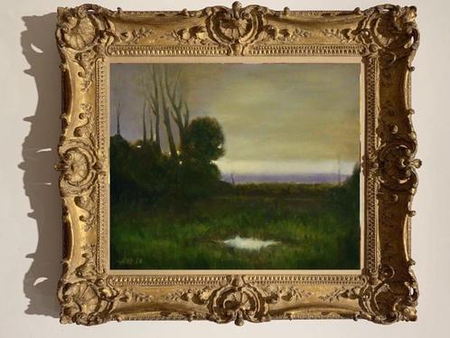 “Rustige avond” Schilderij, Antiek en Kunst, Kunst | Schilderijen | Klassiek, Verzenden