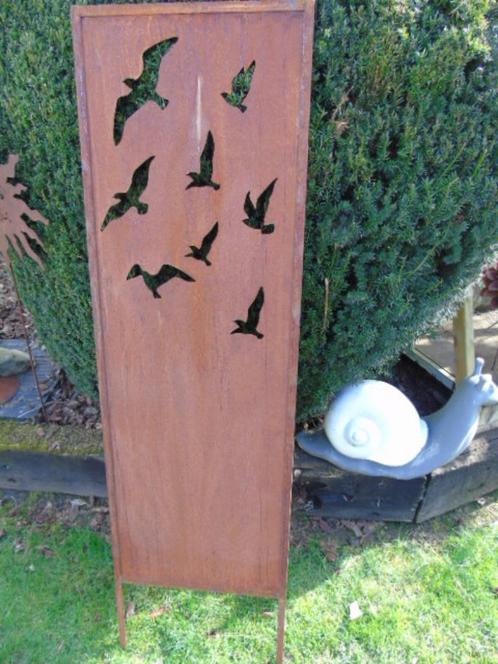 privacyschermpaneel met roestig metalen patroon, zie foto's., Tuin en Terras, Tuinschermen, Nieuw, IJzer, 150 tot 200 cm, Minder dan 100 cm