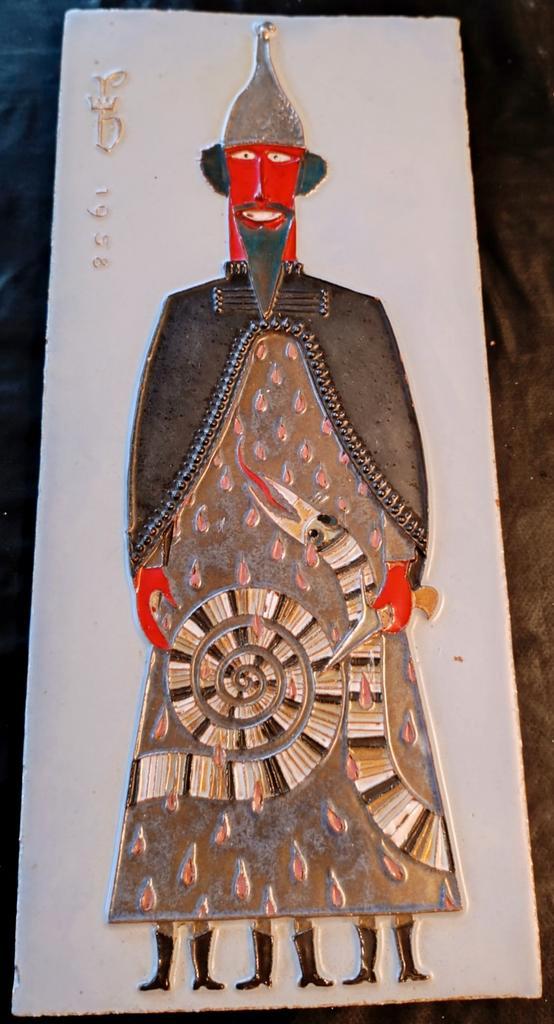 Keramiek tableau ‘Reus’ – Arno Brys & R. Vandeweghe (1958), Antiek en Kunst, Antiek | Keramiek en Aardewerk, Ophalen